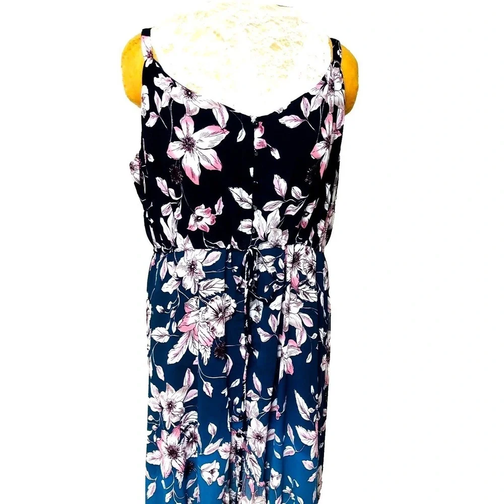 NWT Nanette Lepore Maxi‎ Dress Tier Ruffle Floral Artsy Fairy Womens 3X 24W